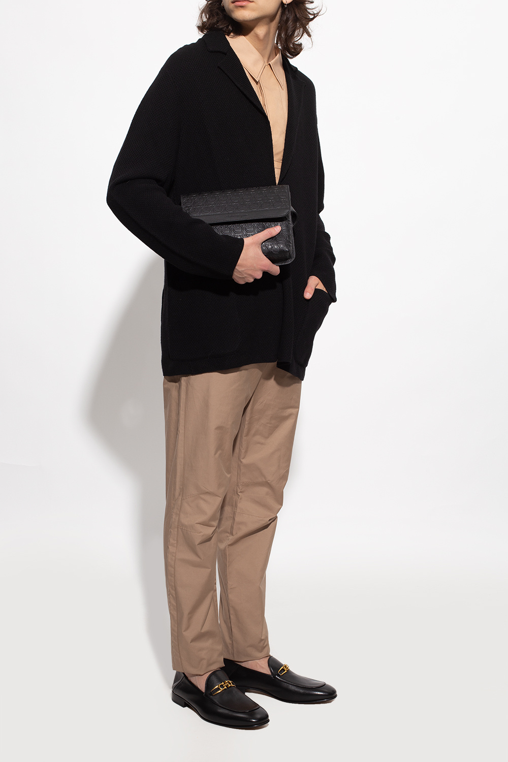 一番人気物 Salvatore Ferragamo ニコレッタヌバック紺 パンプス